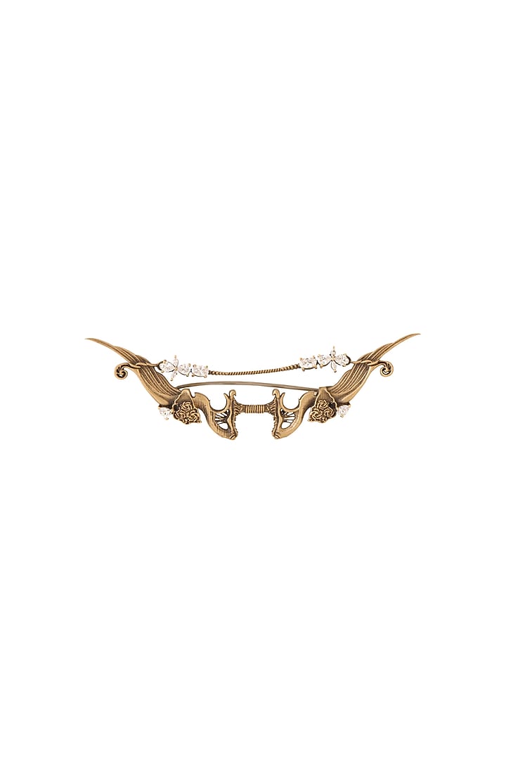 Antique Gold Jewelled Tiara Brooch by Cosa Nostraa at Pernia's Pop Up Shop