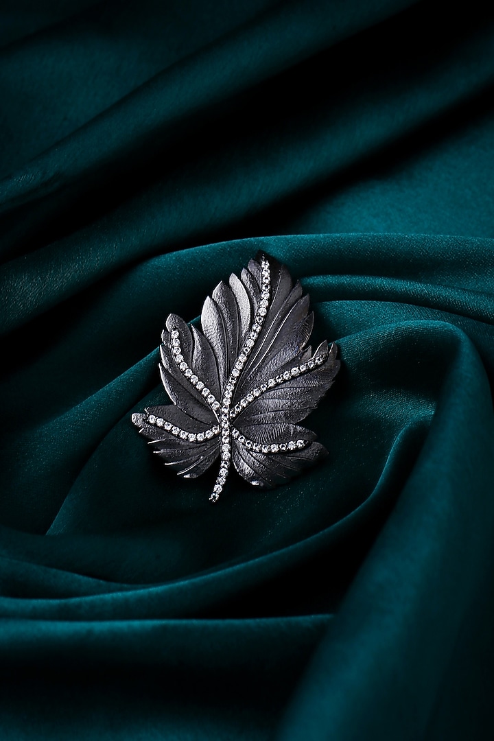 Antique Gold Leaf Love Brooch by Cosa Nostraa at Pernia's Pop Up Shop