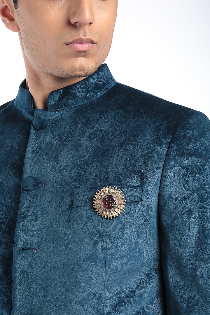 Antique Gold Brass Sun Brooch by Cosa Nostraa