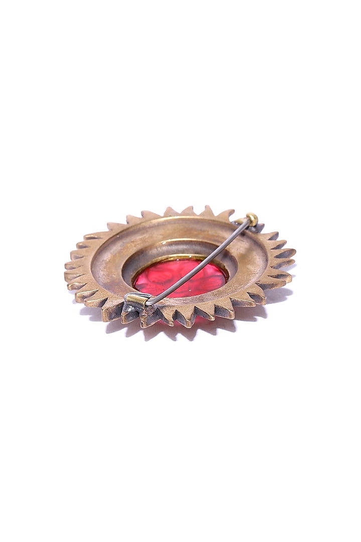 Antique Gold Brass Sun Brooch by Cosa Nostraa at Pernia's Pop Up Shop