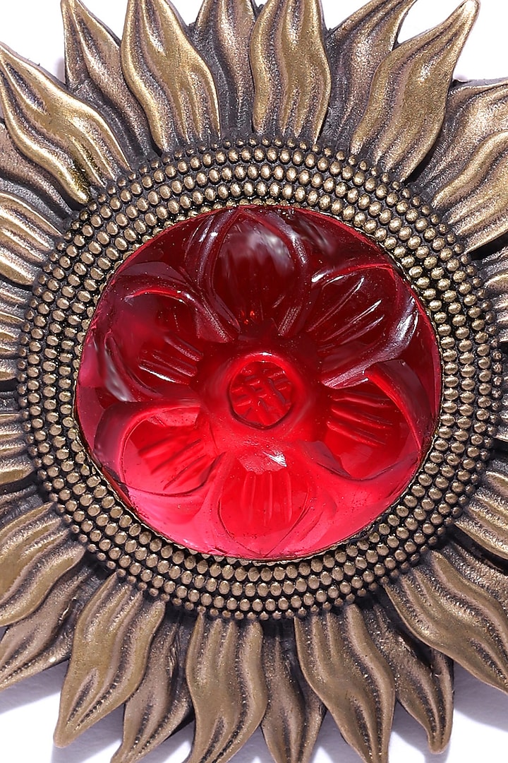 Antique Gold Brass Sun Brooch by Cosa Nostraa at Pernia's Pop Up Shop