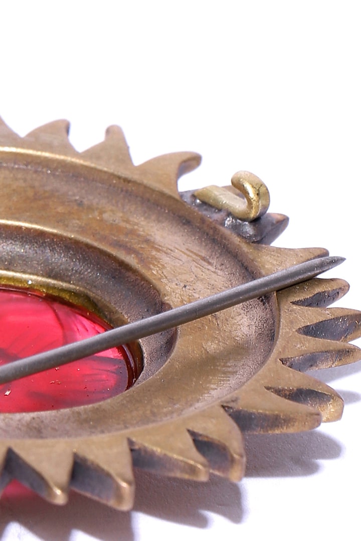 Antique Gold Brass Sun Brooch by Cosa Nostraa at Pernia's Pop Up Shop