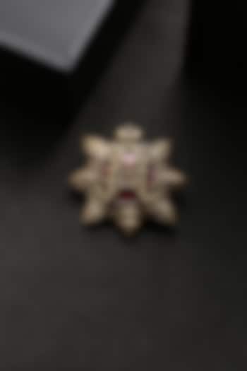 Antique Gold Brass Emblem Brooch by Cosa Nostraa