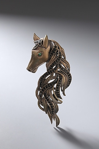 Antique Gold Brass Horse Brooch by Cosa Nostraa