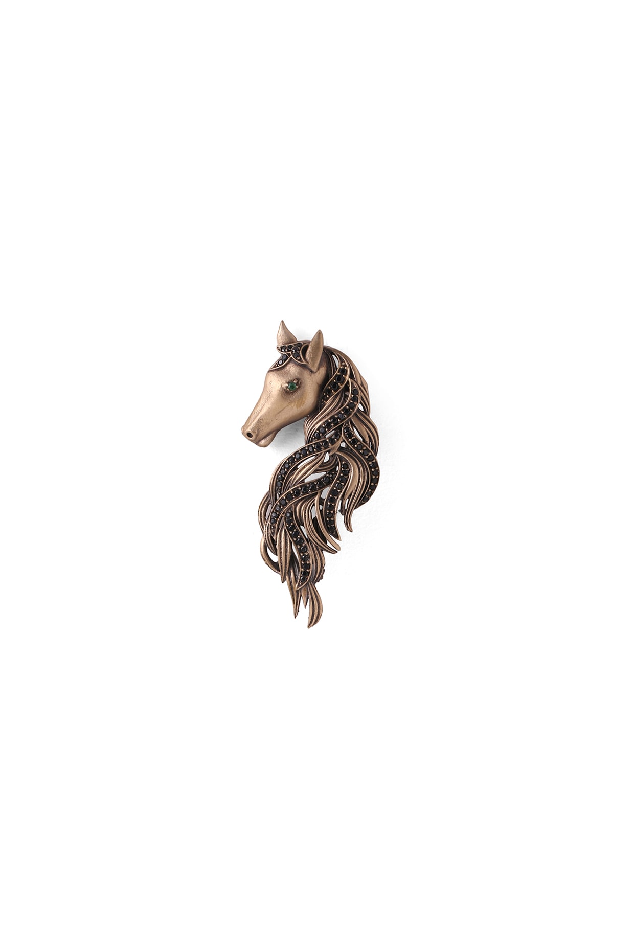 Antique Gold Brass Horse Brooch by Cosa Nostraa at Pernia's Pop Up