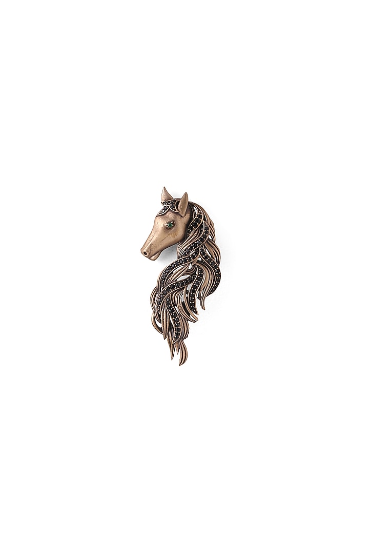 Antique Gold Brass Horse Brooch by Cosa Nostraa at Pernia's Pop Up Shop