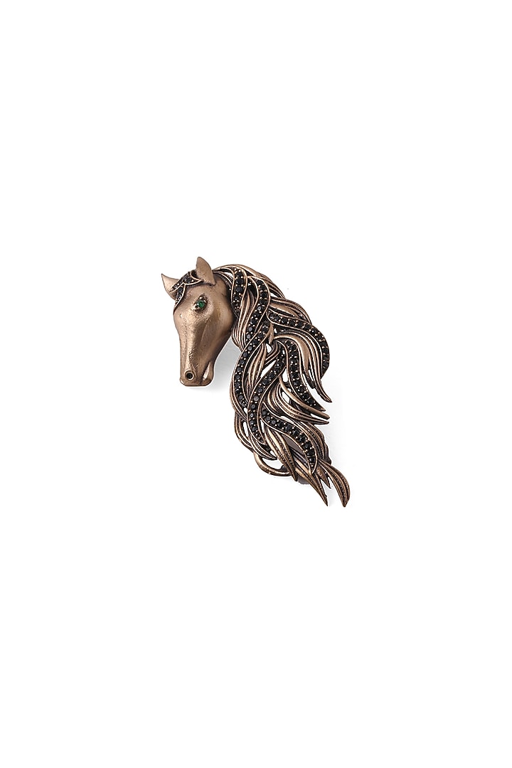 Antique Gold Brass Horse Brooch by Cosa Nostraa at Pernia's Pop Up Shop