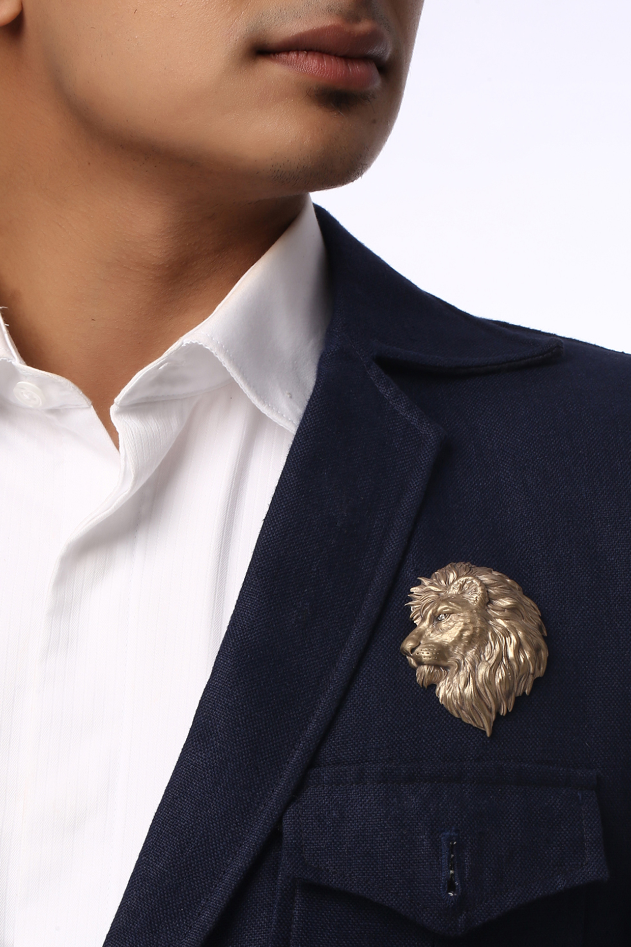 Antique Gold Brass Lion Brooch by Cosa Nostraa