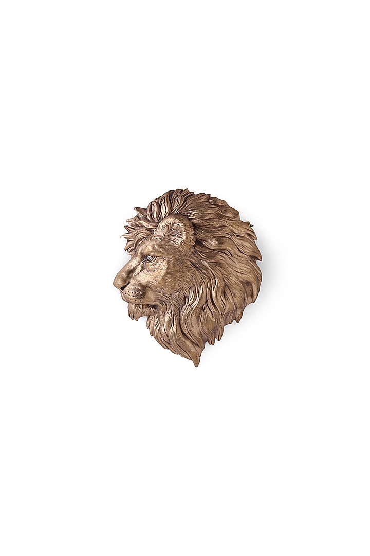 Antique Gold Brass Lion Brooch by Cosa Nostraa at Pernia's Pop Up Shop