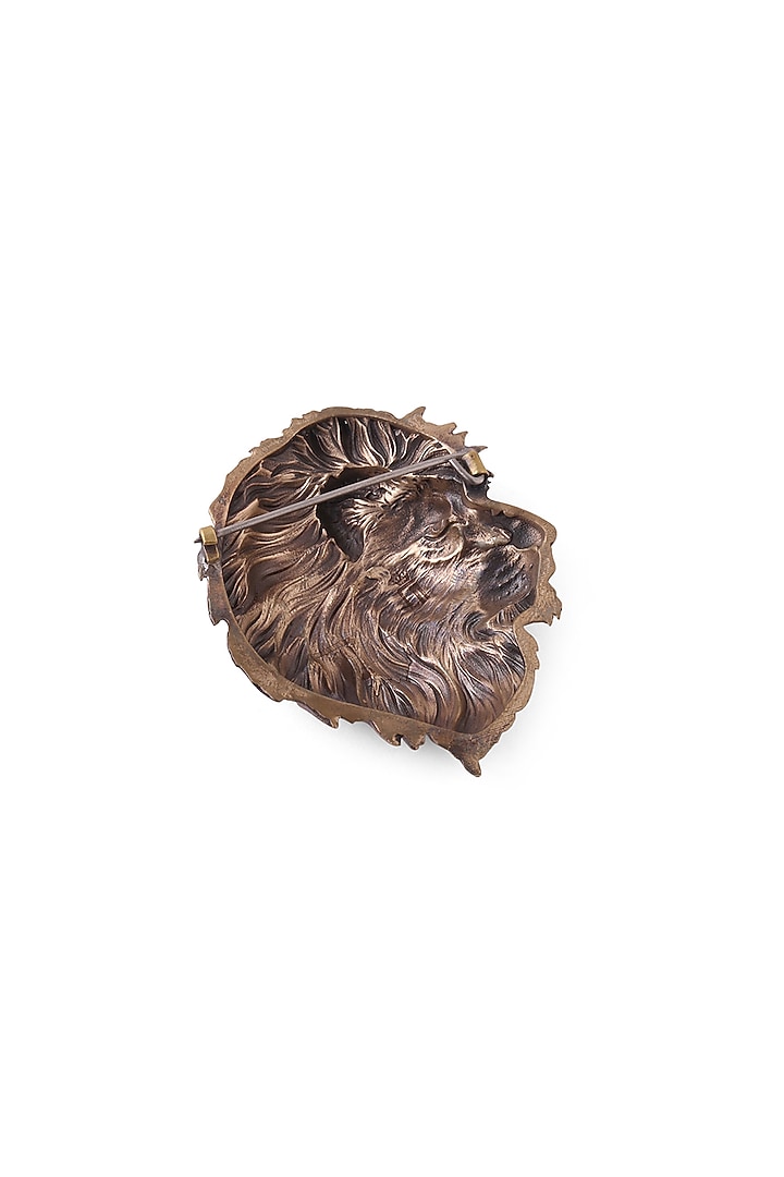 Antique Gold Brass Lion Brooch by Cosa Nostraa at Pernia's Pop Up Shop