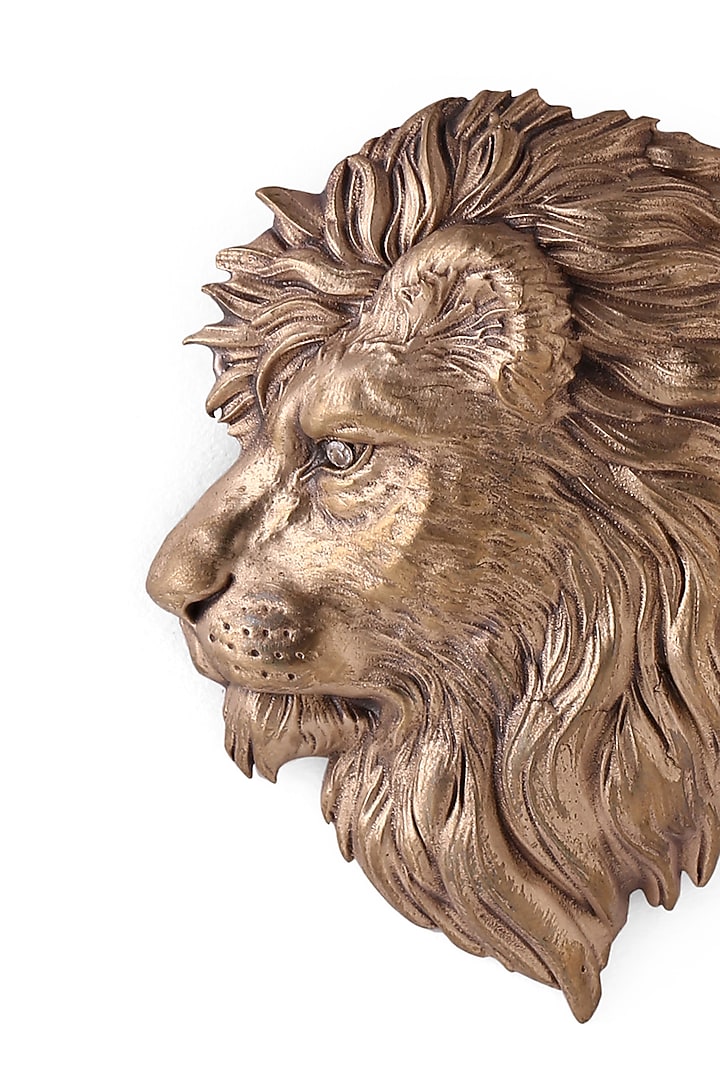 Antique Gold Brass Lion Brooch by Cosa Nostraa at Pernia's Pop Up Shop