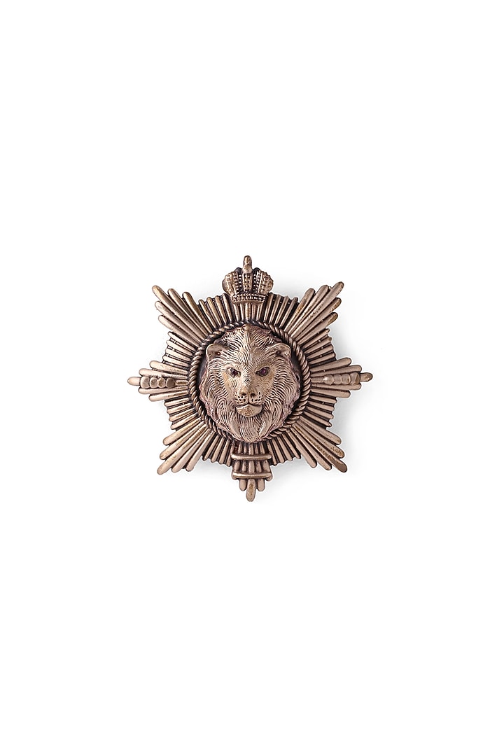 Antique Gold Brass Lion Brooch by Cosa Nostraa at Pernia's Pop Up Shop