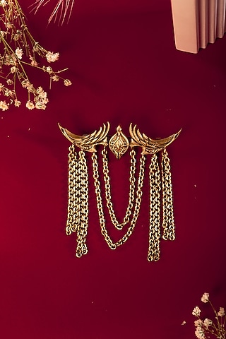 Antique Gold Brass Enigma Brooch by Cosa Nostraa