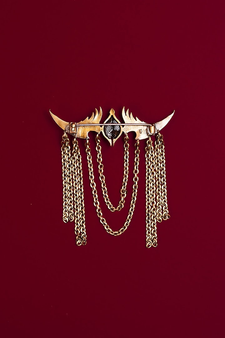 Antique Gold Brass Enigma Brooch by Cosa Nostraa at Pernia's Pop Up Shop