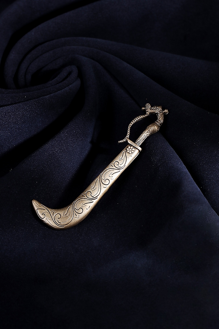 Antique Gold Brass Sword Brooch by Cosa Nostraa