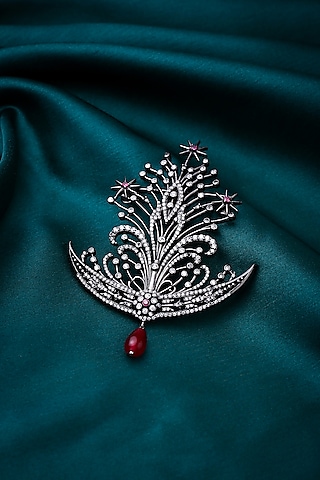 Antique Gold Brass Fern Leaves Brooch by Cosa Nostraa