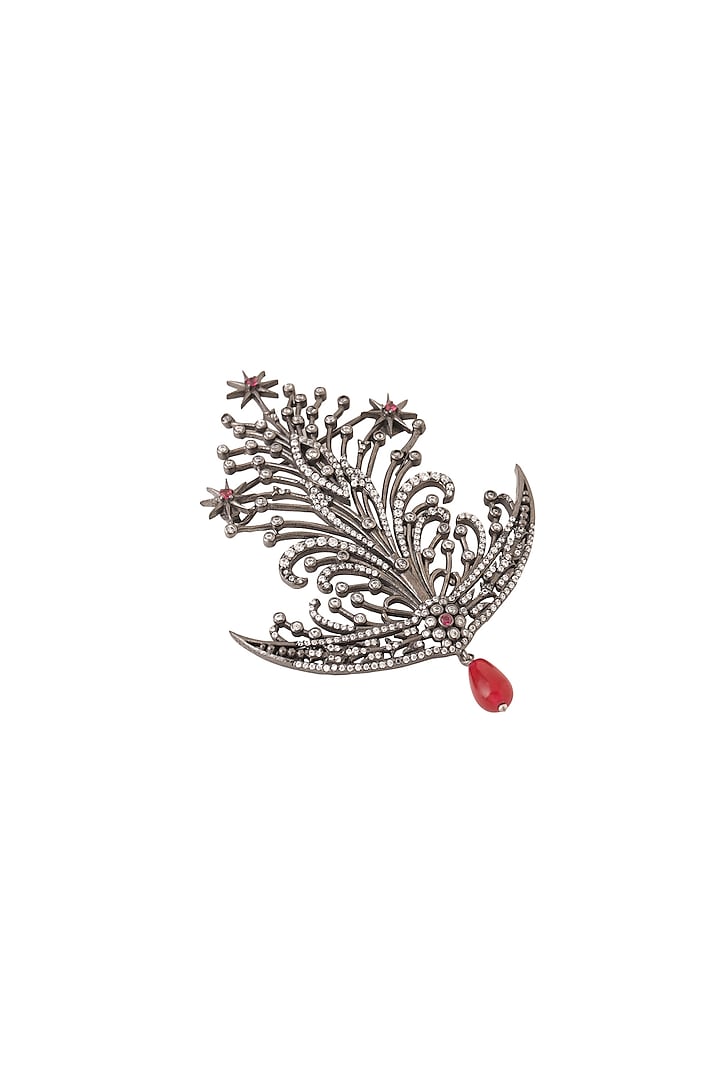 Antique Gold Brass Fern Leaves Brooch by Cosa Nostraa