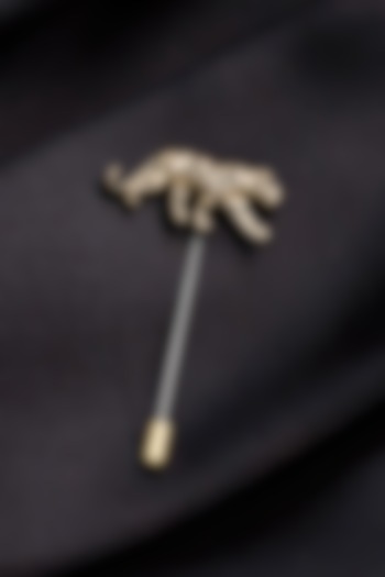 Antique Gold Brass Cheetah Lapel Pin Design by Cosa Nostraa at