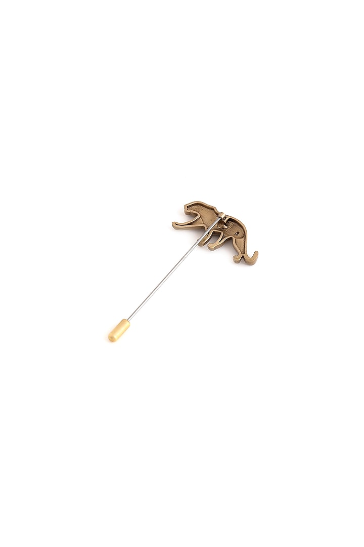 Buy Black Calm Cheetah Brass Lapel Pin by Cosa Nostraa Online at