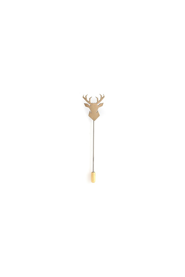 Antique Gold Brass Imperial Stag Lapel Pin by Cosa Nostraa at Pernia's Pop Up Shop