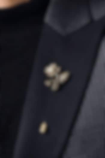 Antique Gold Brass Lotus Lapel Pin by Cosa Nostraa