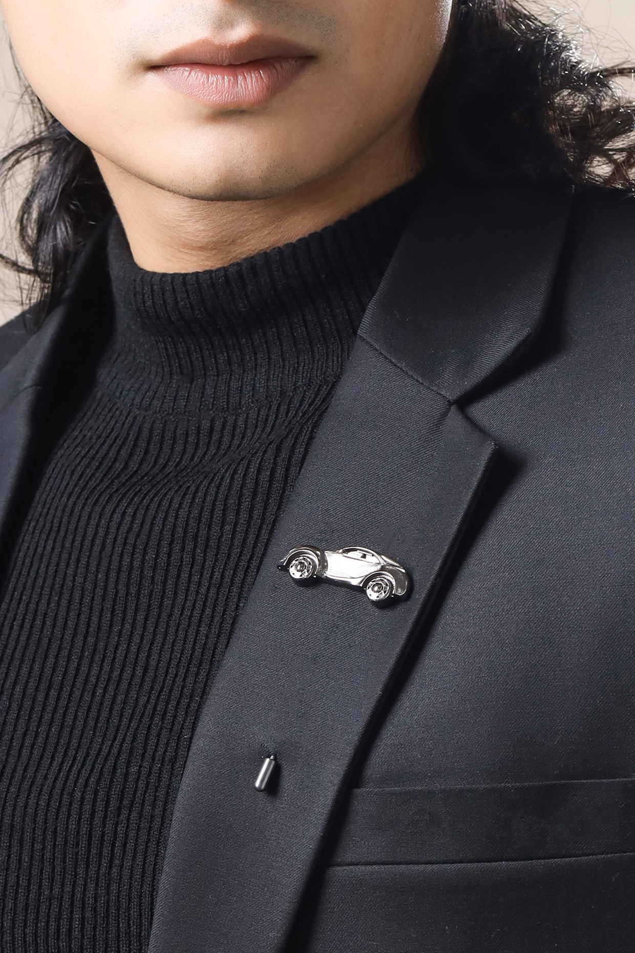 Black Tone Brass Car Lapel Pin by Cosa Nostraa