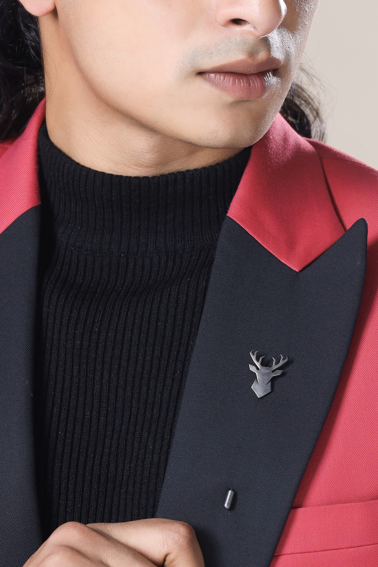 Black Tone Brass Imperial Stag Lapel Pin by Cosa Nostraa