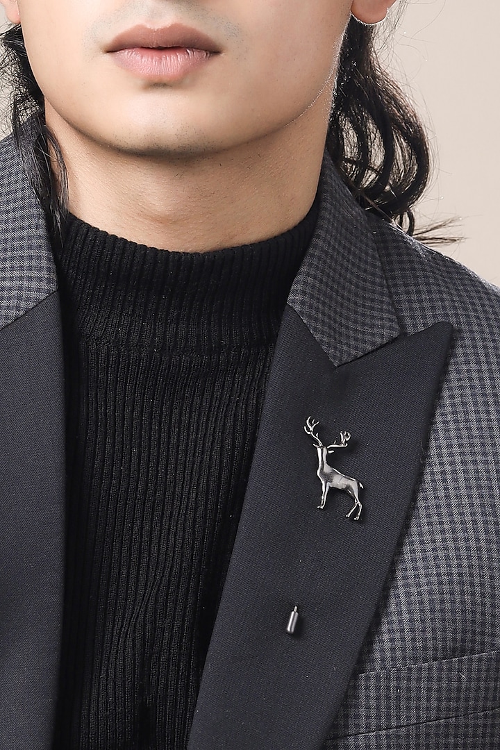 Black Tone Brass Deer Lapel Pin by Cosa Nostraa