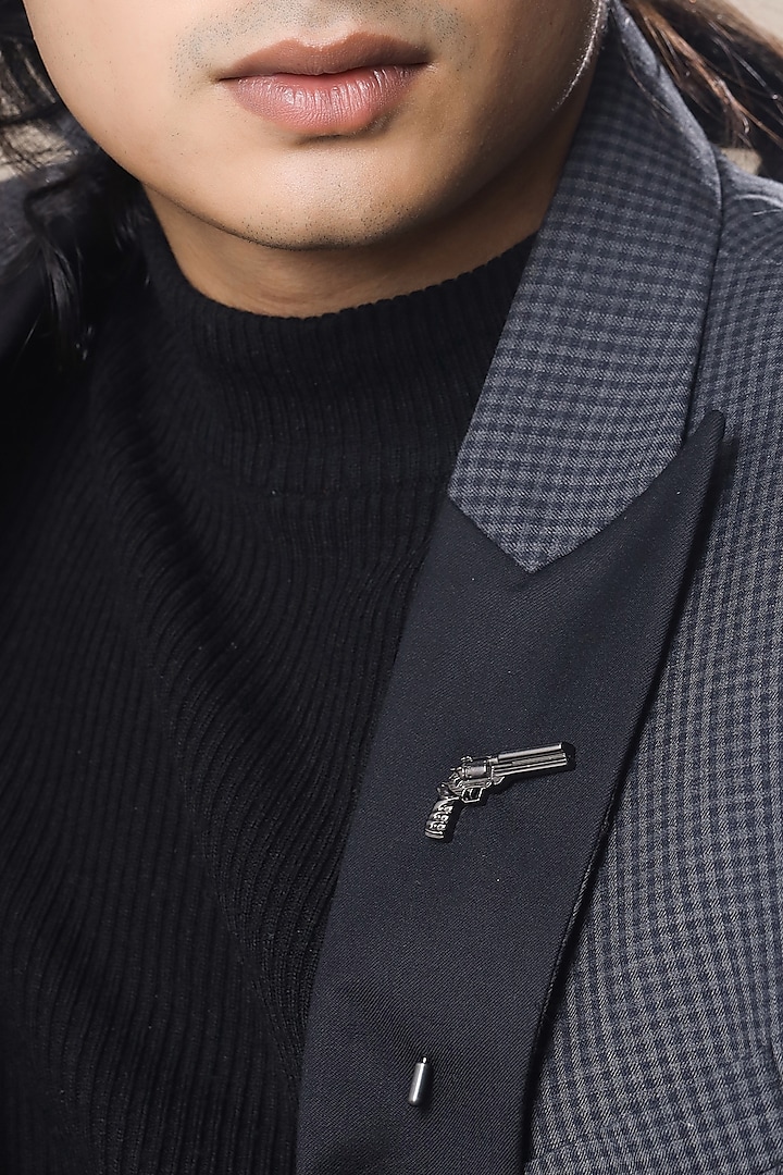 Black Tone Brass Gun Lapel Pin by Cosa Nostraa