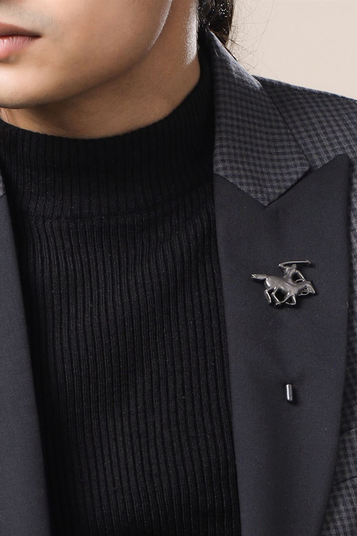 Black Tone Brass Brass Warrior Lapel Pin by Cosa Nostraa