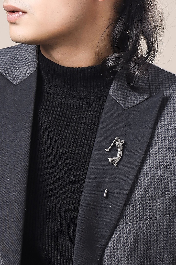 Black Tone Brass Golfer Lapel Pin by Cosa Nostraa