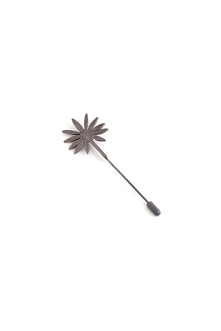 Black Tone Brass Floral Lapel Pin by Cosa Nostraa at Pernia's Pop Up Shop