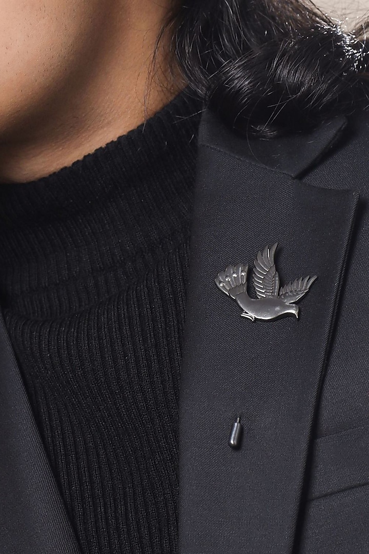 Black Tone Brass Flying Bird Lapel Pin by Cosa Nostraa