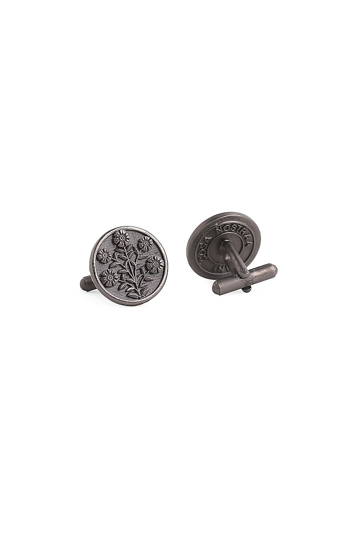 Black Tone Brass Eternal Garden Cufflinks (Set of 2) by Cosa Nostraa at Pernia's Pop Up Shop