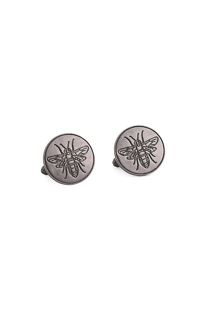 Black Tone Brass Bee Motif Cufflinks (Set of 2) by Cosa Nostraa at Pernia's Pop Up Shop