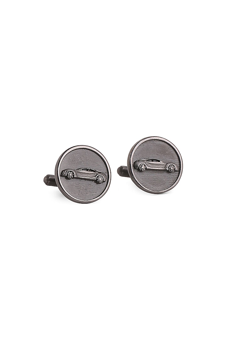 Black Tone Brass Car Power Cufflinks (Set of 2) by Cosa Nostraa at Pernia's Pop Up Shop