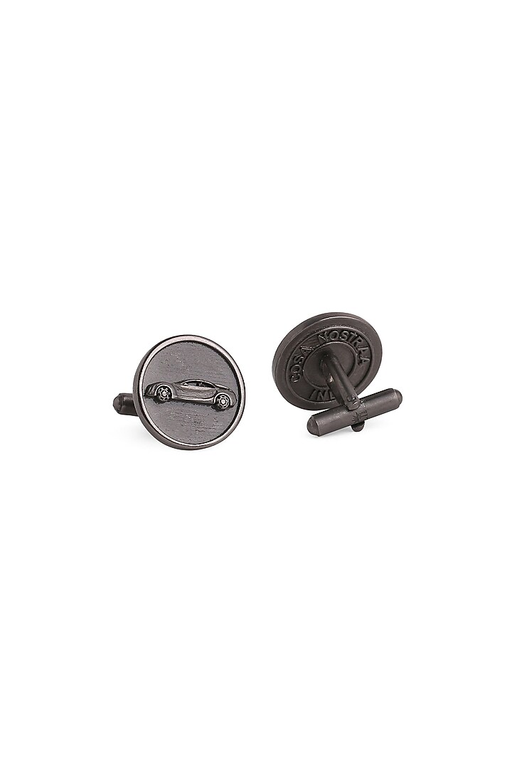 Black Tone Brass Car Power Cufflinks (Set of 2) by Cosa Nostraa at Pernia's Pop Up Shop