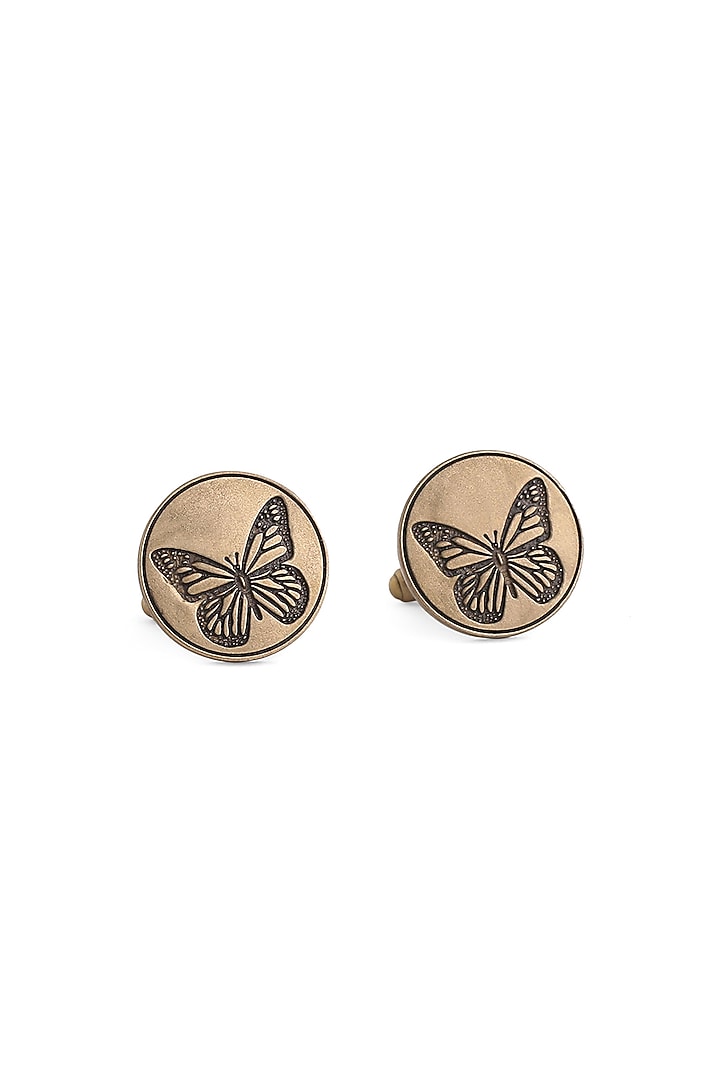 Antique Gold Brass Dainty Butterfly Cufflinks (Set of 2) by Cosa Nostraa at Pernia's Pop Up Shop