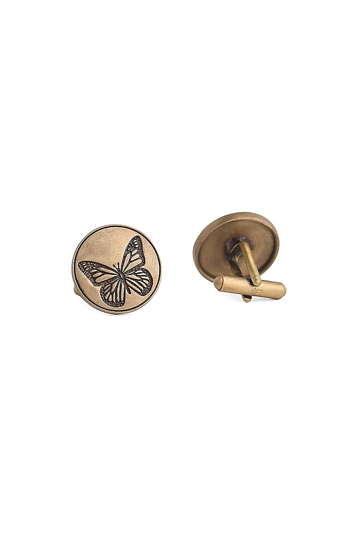 Antique Gold Brass Dainty Butterfly Cufflinks (Set of 2) by Cosa Nostraa at Pernia's Pop Up Shop
