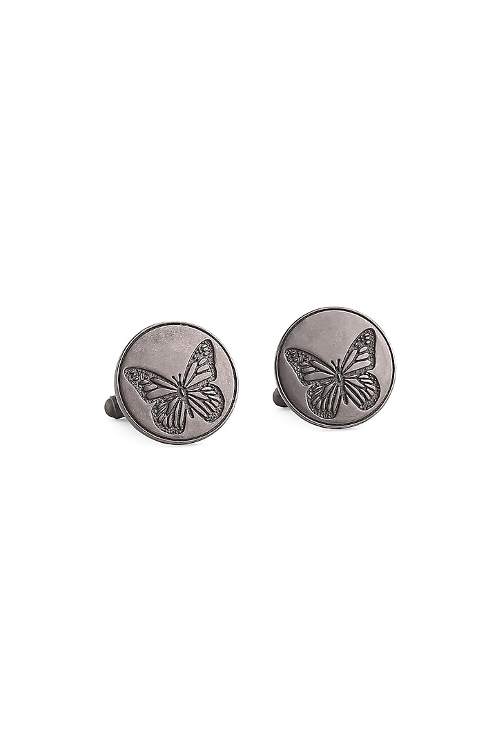 Black Tone Brass Dainty Butterfly Cufflinks (Set of 2) by Cosa Nostraa at Pernia's Pop Up Shop