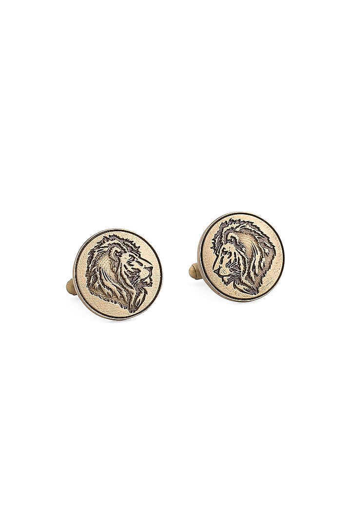 Antique Gold Brass Lion's Mane Cufflinks (Set of 2) by Cosa Nostraa at Pernia's Pop Up Shop