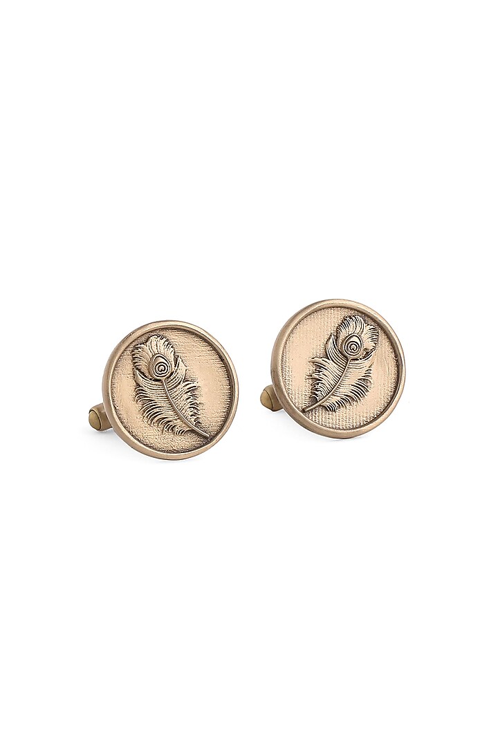 Antique Gold Brass Peacock Grace Cufflinks (Set of 2) by Cosa Nostraa at Pernia's Pop Up Shop