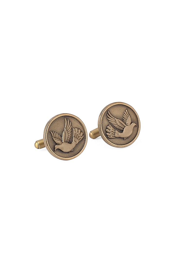 Antique Gold Brass Flying Bird Cufflinks (Set of 2) by Cosa Nostraa at Pernia's Pop Up Shop