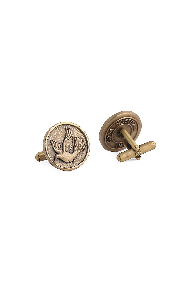 Antique Gold Brass Flying Bird Cufflinks (Set of 2) by Cosa Nostraa at Pernia's Pop Up Shop