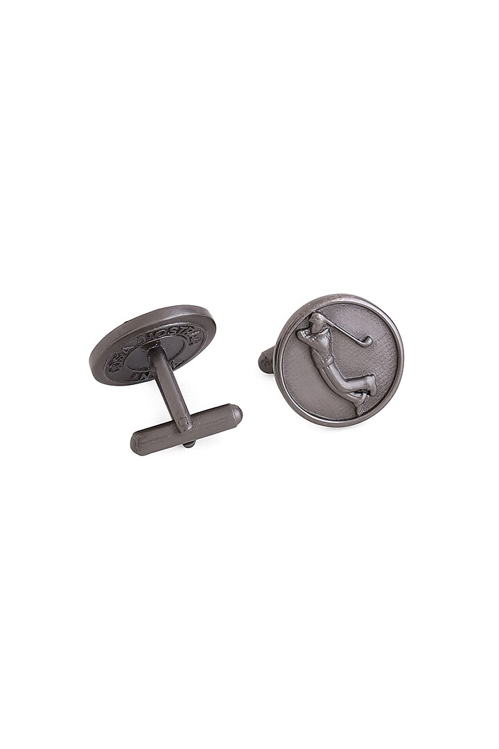 Black Tone Brass Golfer Cufflinks (Set of 2) by Cosa Nostraa at Pernia's Pop Up Shop