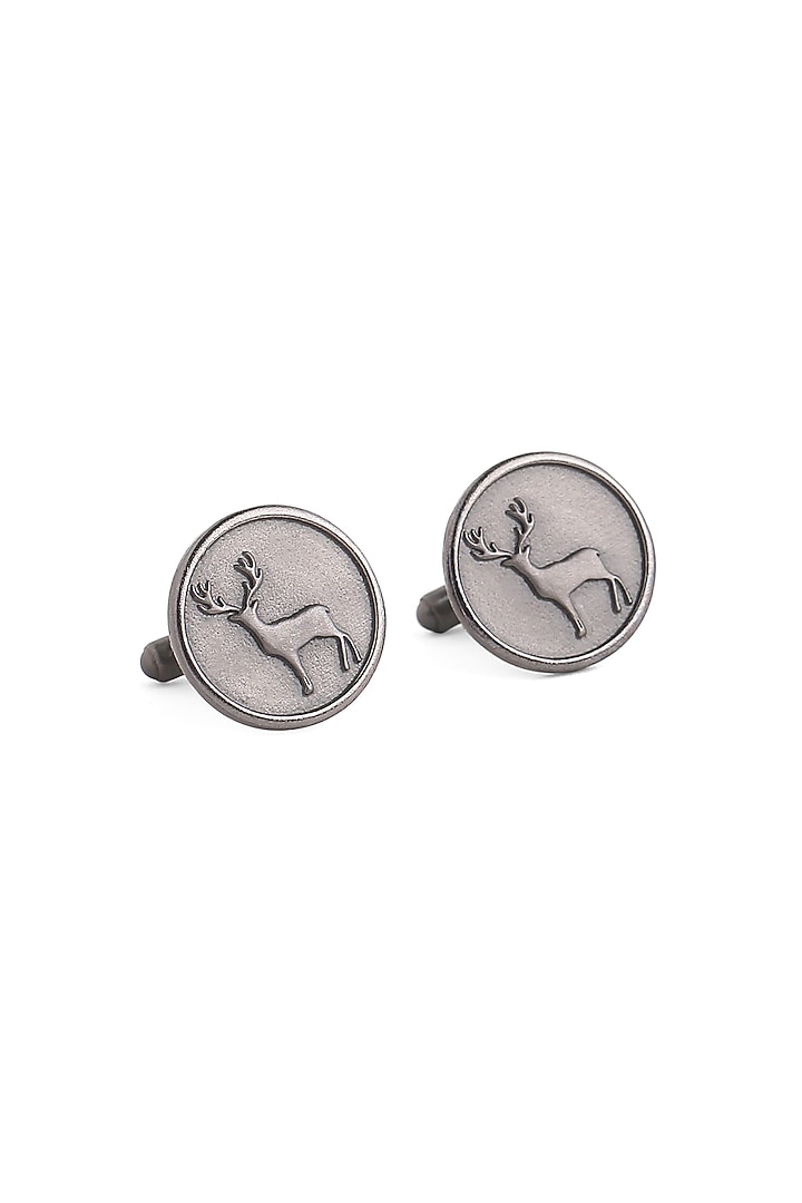 Black Tone Brass Daring Deer Cufflinks (Set of 2) by Cosa Nostraa at Pernia's Pop Up Shop