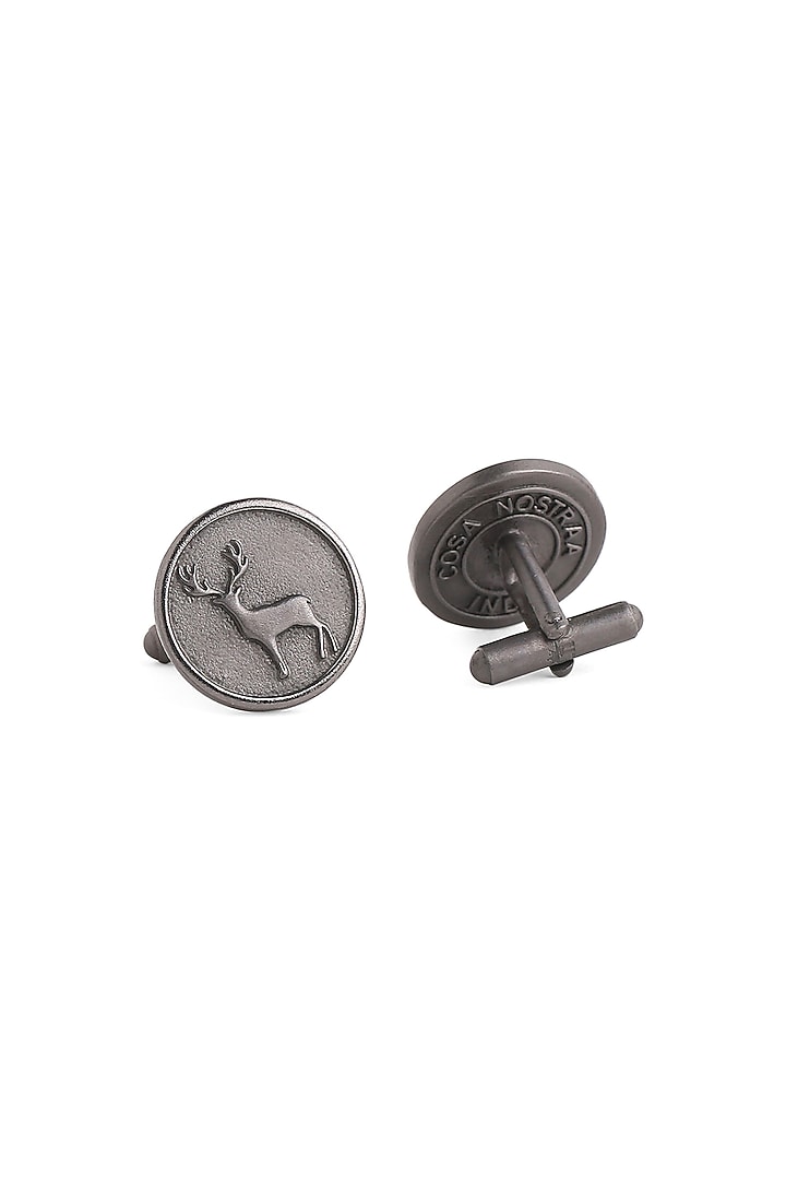 Black Tone Brass Daring Deer Cufflinks (Set of 2) by Cosa Nostraa at Pernia's Pop Up Shop