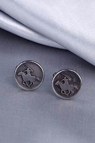 Black Tone Brass Warrior Cufflinks (Set of 2) by Cosa Nostraa
