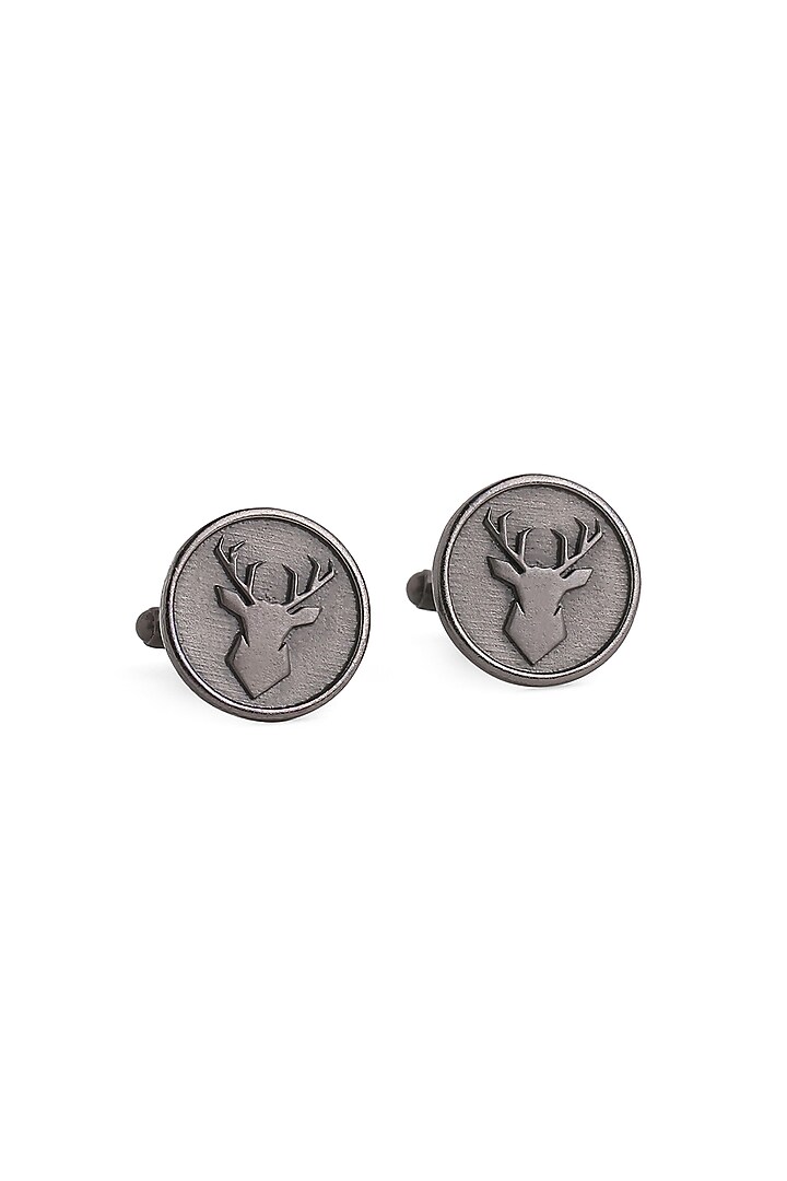 Black Tone Brass Imperial Stag Cufflinks (Set of 2) by Cosa Nostraa at Pernia's Pop Up Shop