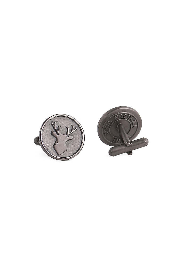 Black Tone Brass Imperial Stag Cufflinks (Set of 2) by Cosa Nostraa at Pernia's Pop Up Shop
